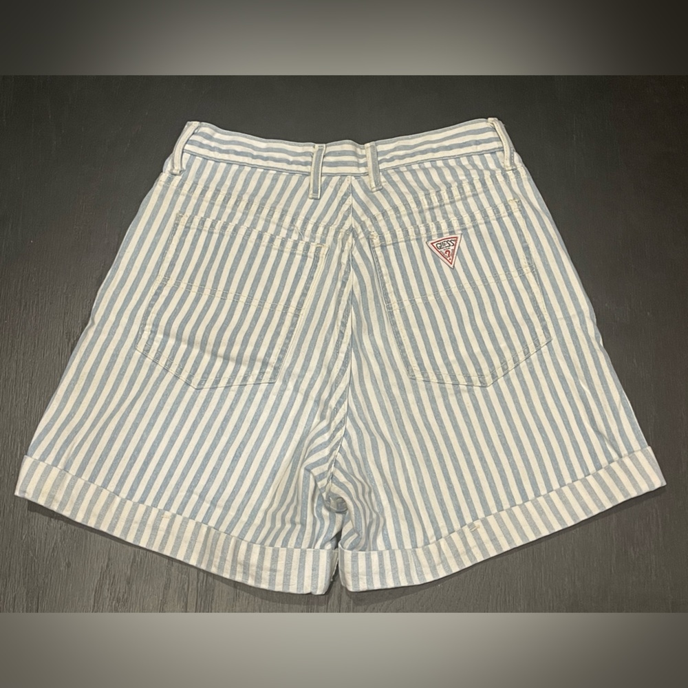 Rare!!! Vintage Guess by Georges Marciano Striped Denim Shorts Size 29